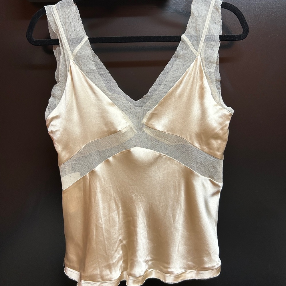 JIL SANDER: Women’s Silk Beige Camisole Top